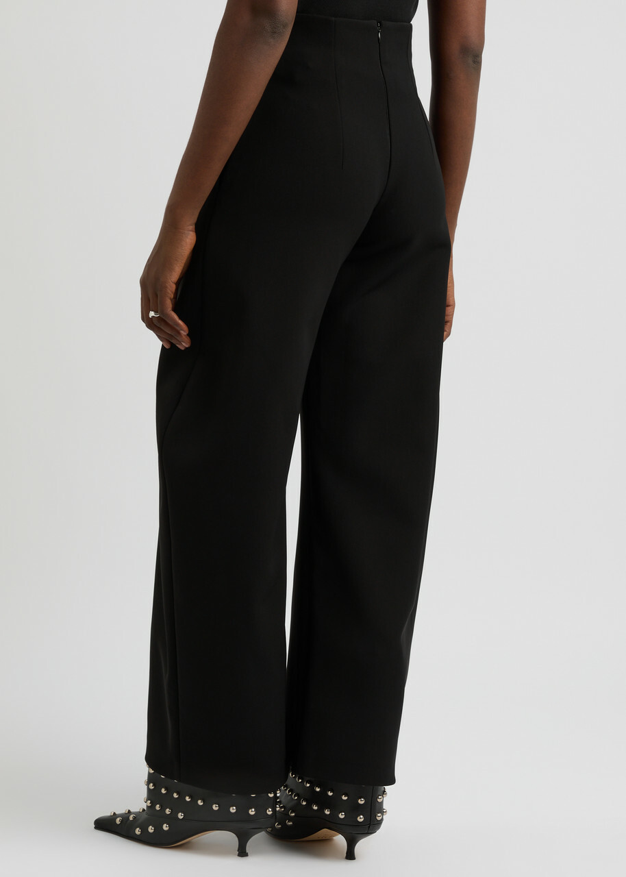 A.W.A.K.E Mode Wide-leg Crepe Trousers Black 16 (UK16 / XL)