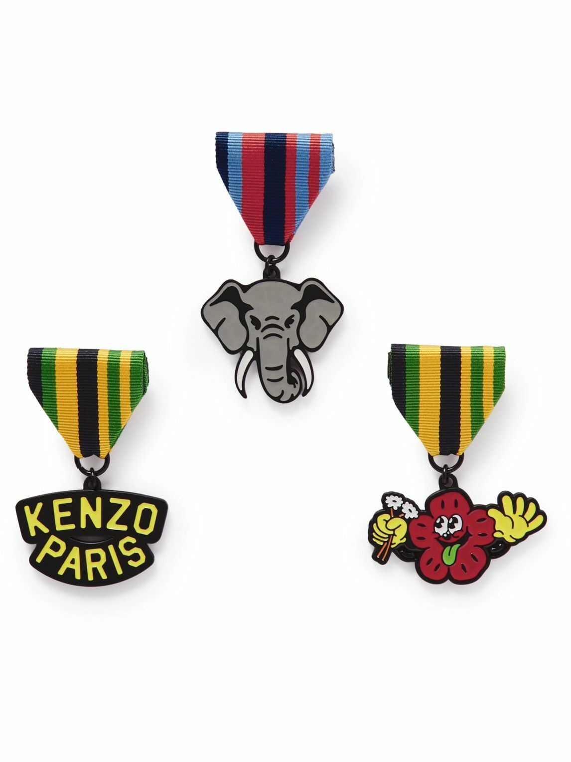 Photo: KENZO - Set of Three Enamel and Grosgrain Logo Pins