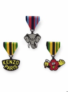 KENZO - Set of Three Enamel and Grosgrain Logo Pins