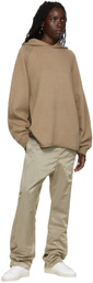 Essentials Tan Polyester Hoodie
