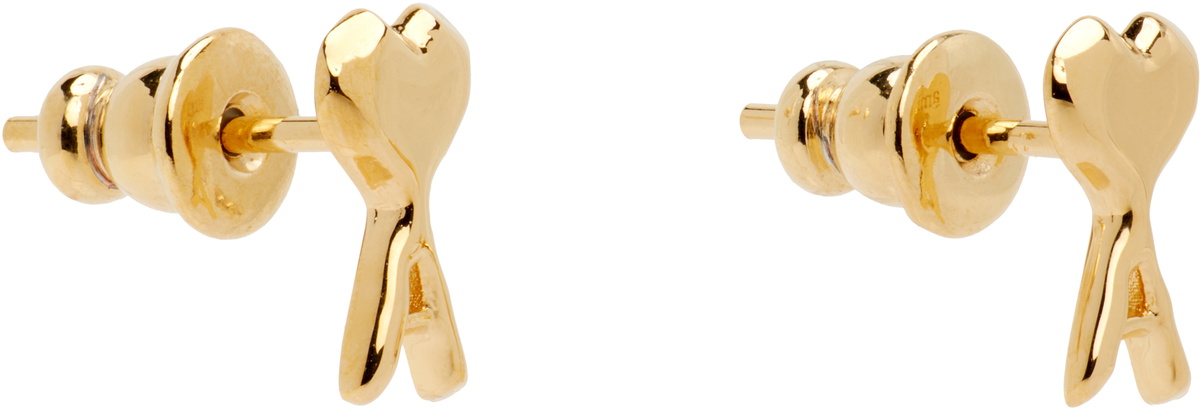 AMI Paris Ami de Coeur Hammered Earrings