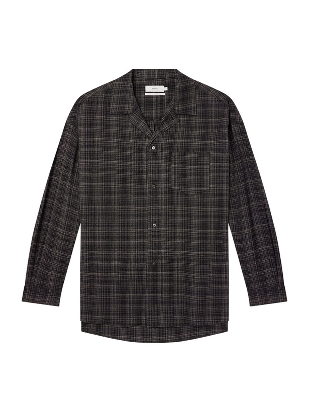 Photo: Graphpaper - Camp-Collar Checked Wool-Basketweave Shirt - Gray