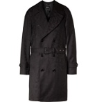 DOLCE & GABBANA - Camouflage-Jacquard Virgin Wool-Twill Trench Coat - Black