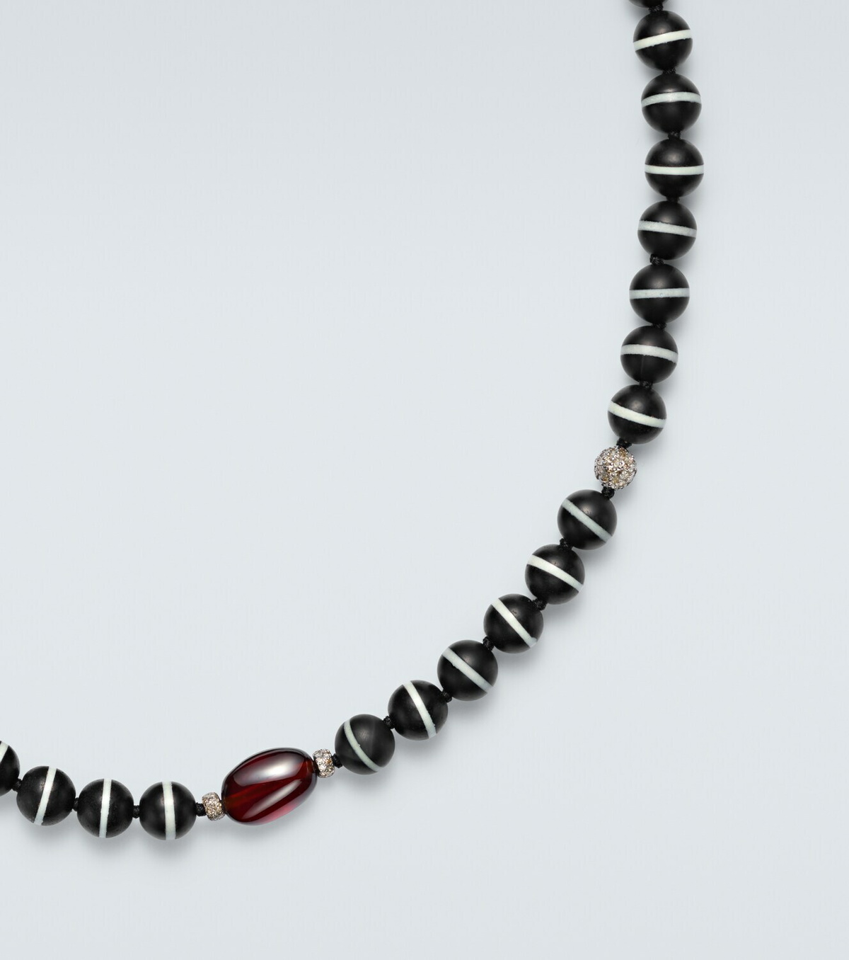 Ileana Makri Sterling silver (925) beaded necklace with gemstones