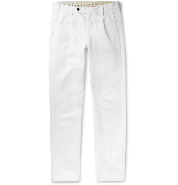 Photo: Massimo Alba - Ionio 2 Garment-Dyed Cotton-Gabardine Trousers - White