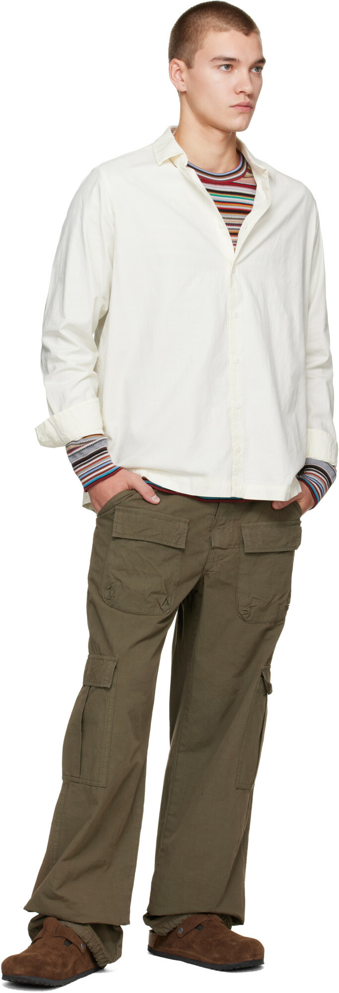 CASEY CASEY Off-White Twill Cot Cooper Shirt