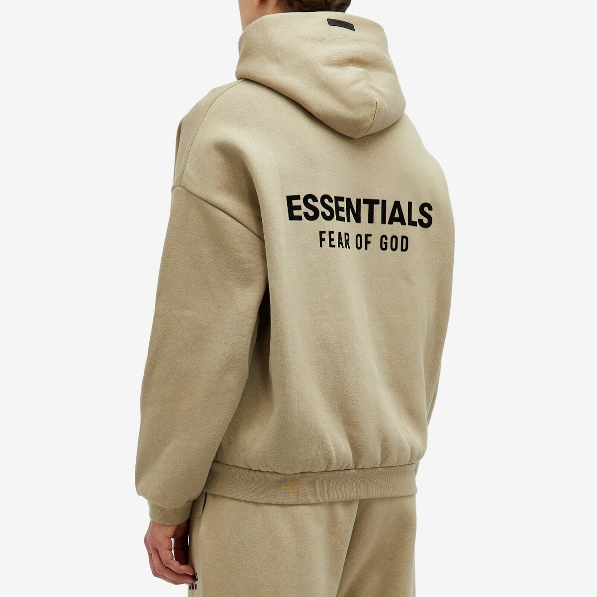 Fear of God ESSENTIALS Men's Core Logo Fleece Hoodie in Desert Sand