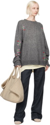 Caro Editions Grey Augusta Round Neck Sweater