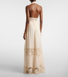 Elie Saab Georgette and macramé gown