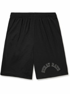 Stray Rats - Arch Straight-Leg Logo-Print Mesh Shorts - Black