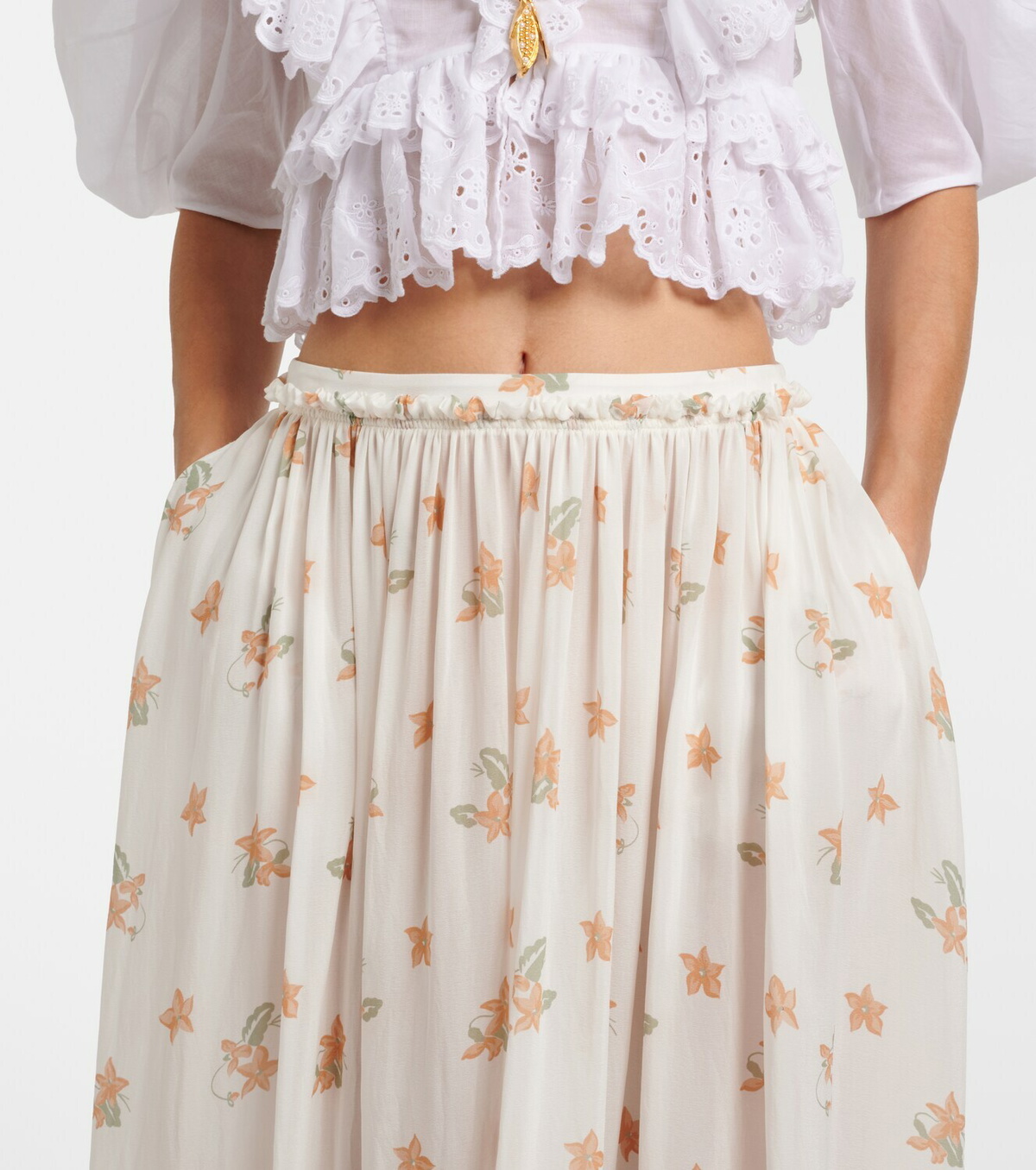 Chloé Floral silk maxi skirt