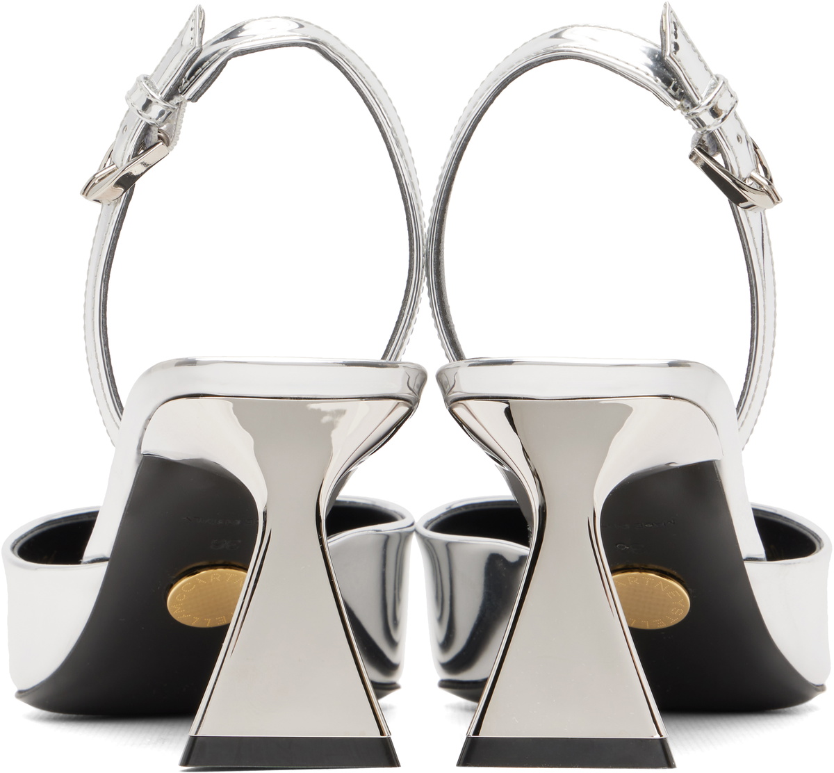 Stella McCartney Silver Elsa Patent Slingback Heels