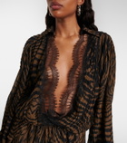 Blumarine Zebra-print chiffon mini dress