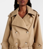 Self-Portrait Cropped gabardine trench coat