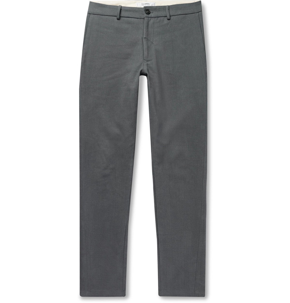 Freemans Sporting Club - Slim-Fit Brushed Cotton-Twill Trousers - Gray