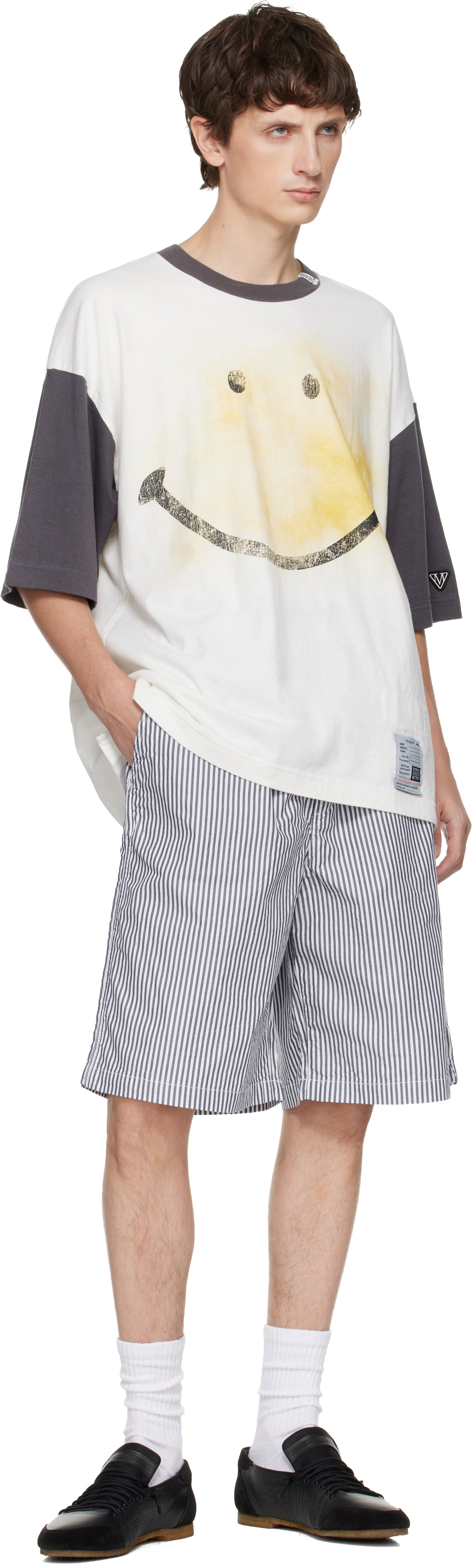 Maison MIHARA YASUHIRO Navy & White Stripe Oxford Shorts