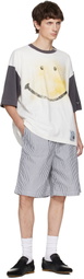 Maison MIHARA YASUHIRO Navy & White Stripe Oxford Shorts