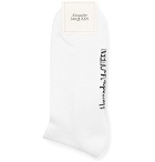Alexander McQueen - Logo-Jacquard Stretch Cotton-Blend Socks - White