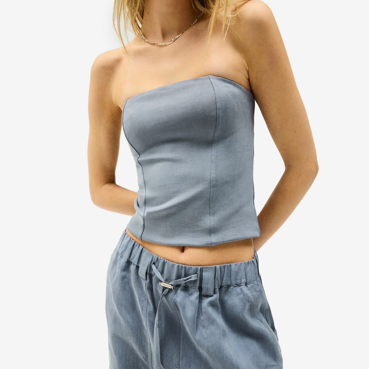 Represent Women's Elevate Strapless Top in Steel Blue