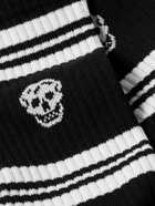 ALEXANDER MCQUEEN - Logo-Intarsia Cotton-Blend Socks - Black
