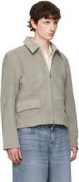 Won Hundred Gray Denzel Suede Leather Jacket