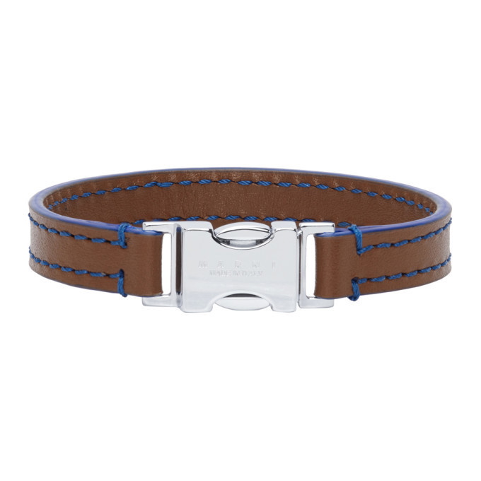 Photo: Marni Brown and Navy Leather Topstitching Bracelet