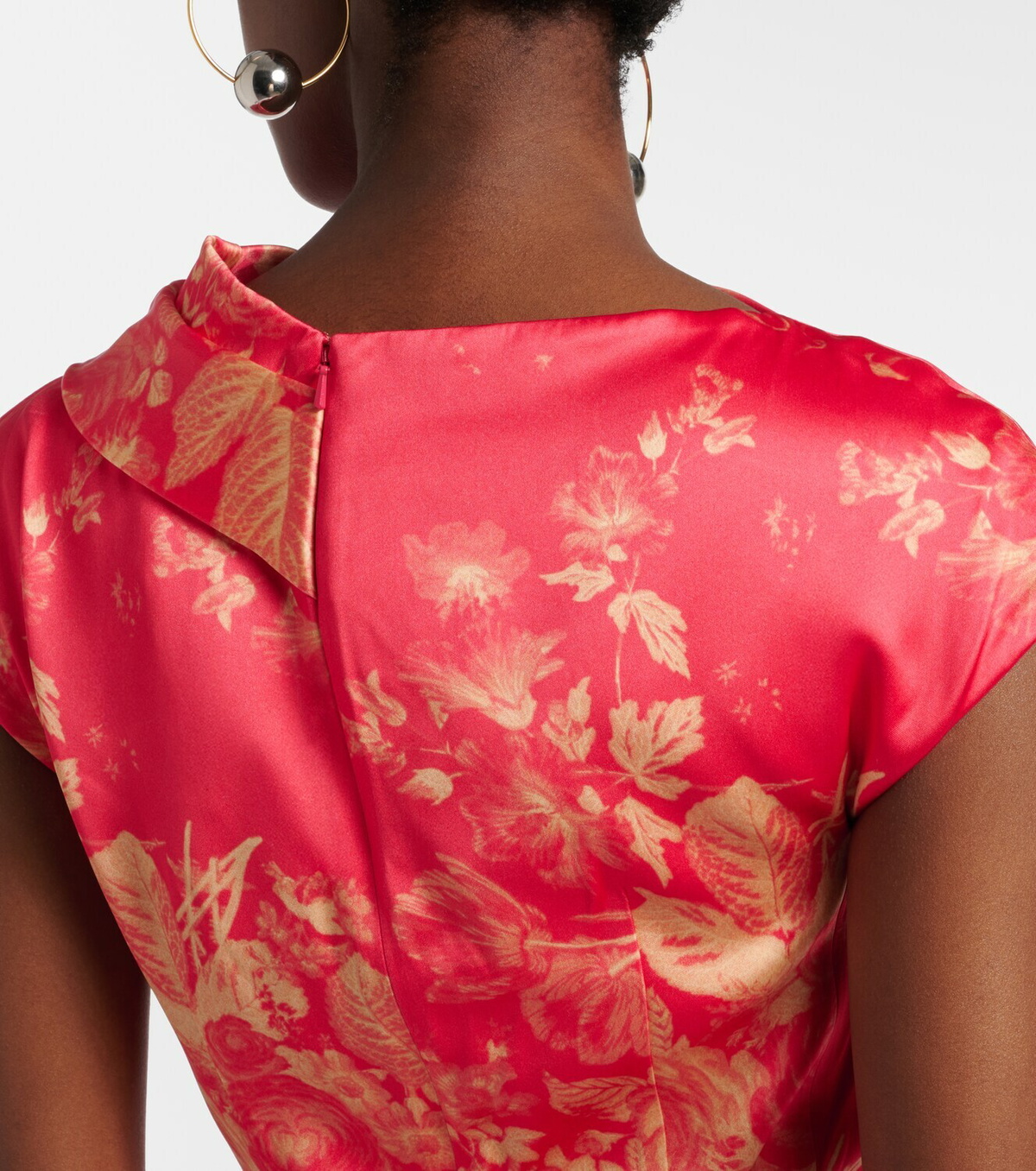 Erdem Draped floral duchess satin gown