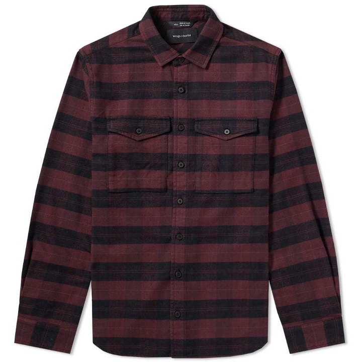 Photo: Wings + Horns Flannel Utility Shirt Red