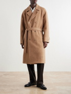 De Bonne Facture - Belted Double-Breasted Brushed Wool and Camel Hair-Blend Coat - Neutrals
