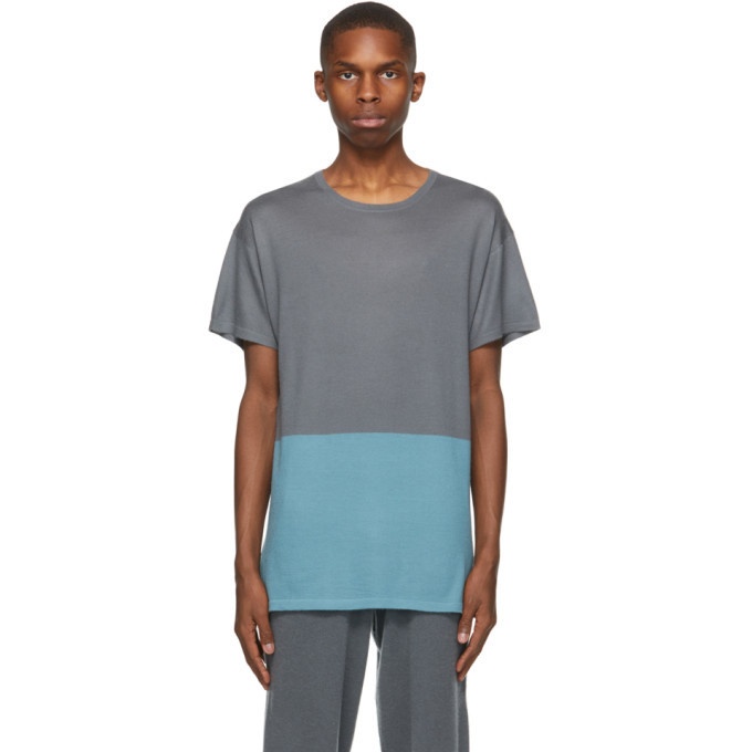 Photo: Frenckenberger SSENSE Exclusive Grey and Blue Bicolor T-Shirt