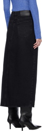 Holzweiler Black Slim Fit Denim Maxi Skirt
