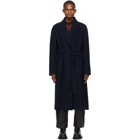 Loewe Navy Wool and Cashmere Coat