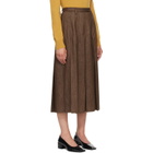 MM6 Maison Margiela Brown Mottled Wool Midi Skirt