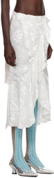 Julie Kegels SSENSE Exclusive White & Pink Sade Midi Skirt