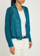 Eileen Fisher Linen-blend Cardigan Teal