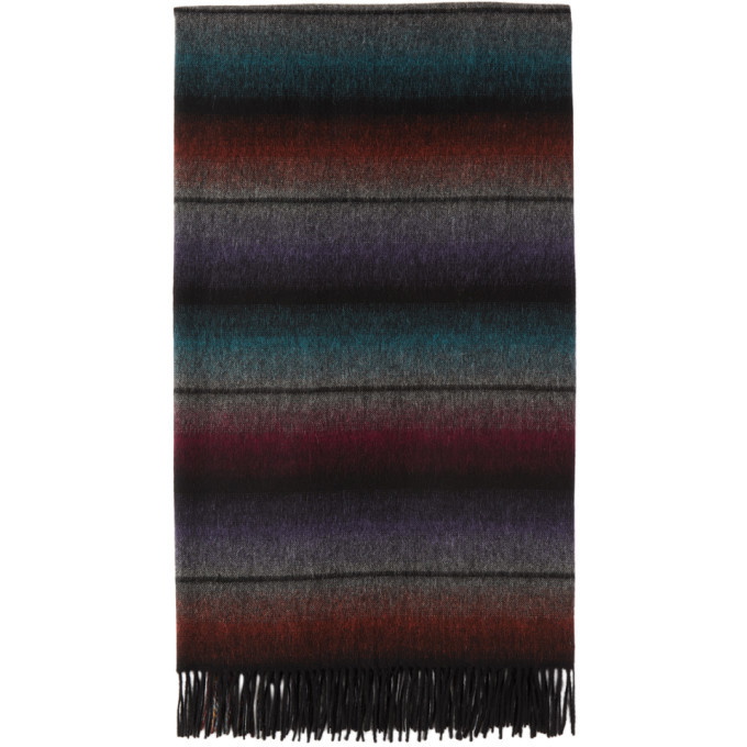 Photo: Paul Smith Multicolor Wool Gradient Stripe Blanket
