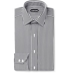 TOM FORD - White Slim-Fit Striped Cotton and Lyocell-Blend Shirt - Blue