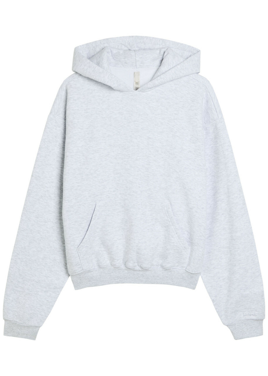 Skims Cotton-blend Hooded Sweatshirt Light Grey