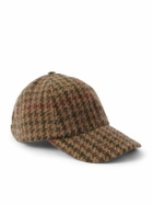 Polo Ralph Lauren - Logo-Embroidered Leather-Trimmed Houndstooth Wool and Alpaca -Blend Baseball Cap