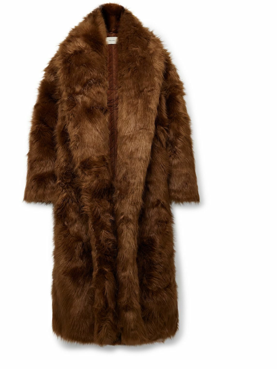 Entire Studios - Vast Oversized Faux Fur Coat - Brown Entire
