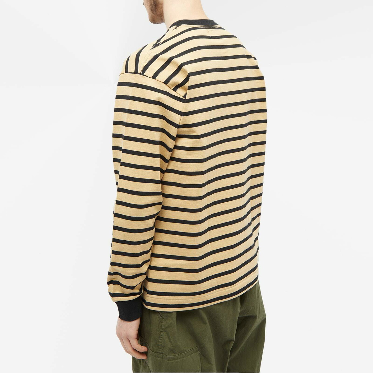 Human Made Men's Long Sleeve Stripe T-Shirt in Beige Human Made