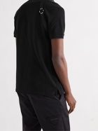 ALEXANDER MCQUEEN - Harness-Detailed Cotton-Piqué Polo Shirt - Black