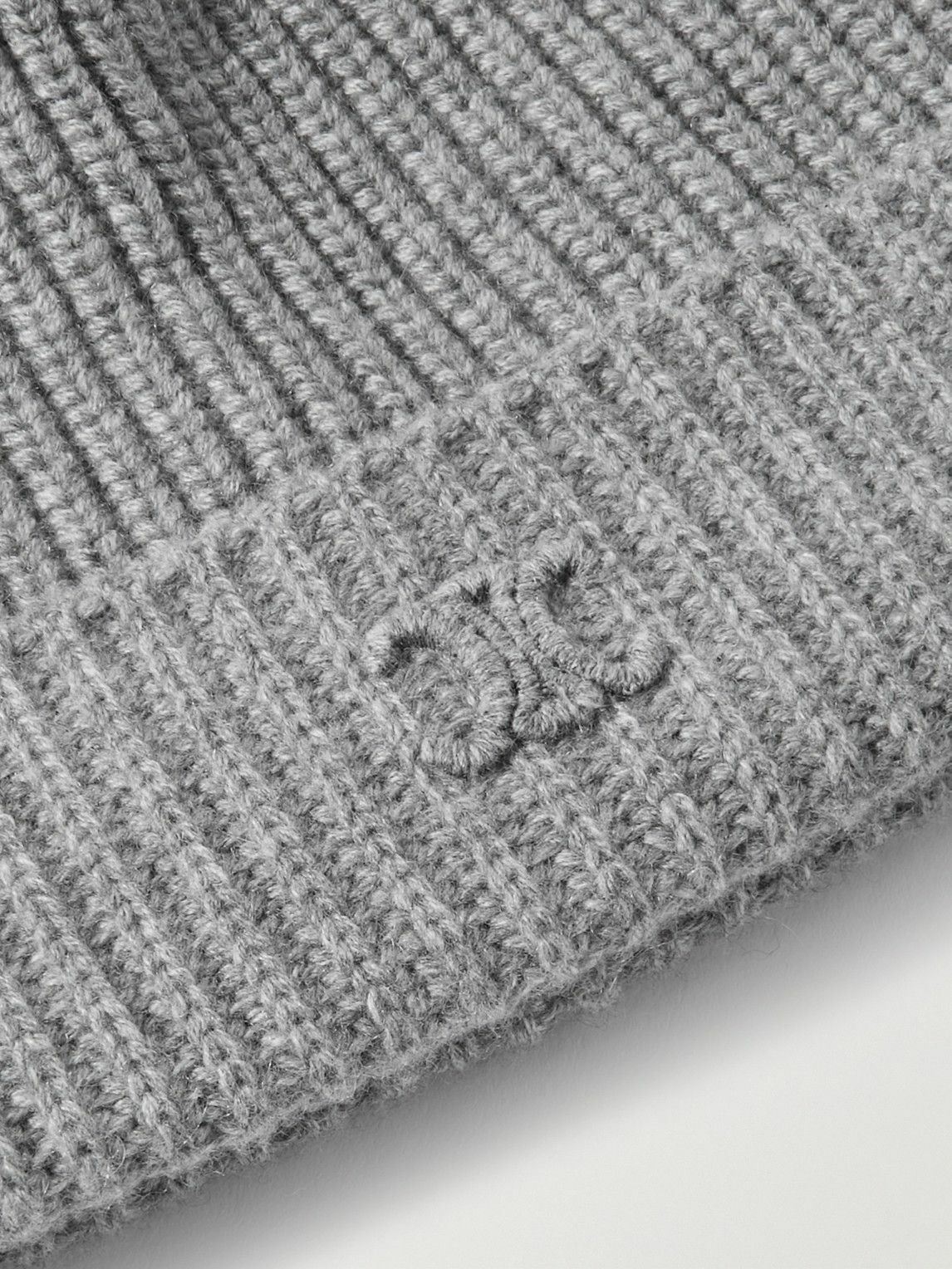 CELINE - Logo-Embroidered Ribbed Cashmere Beanie