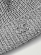 CELINE - Logo-Embroidered Ribbed Cashmere Beanie