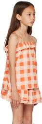 Repose AMS Kids Orange Ruffle Dress