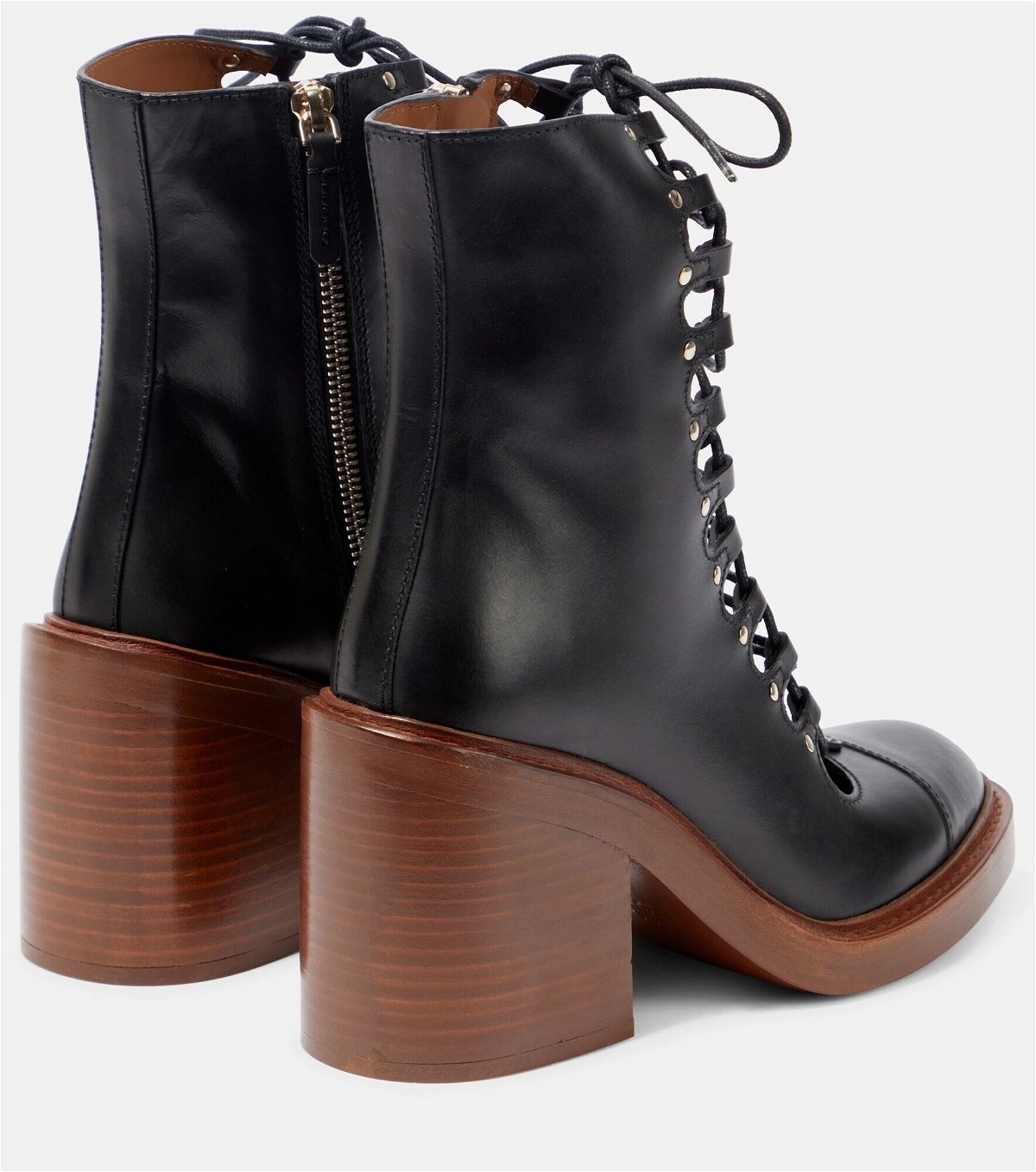 Chloe - Lace-up leather ankle boots Chloe