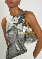 Rabanne Metallic-print Stretch-cotton Tank top White And Black