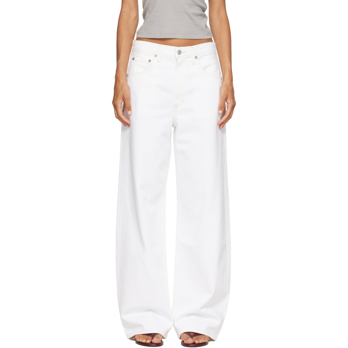 AGOLDE White Low Curve Jeans