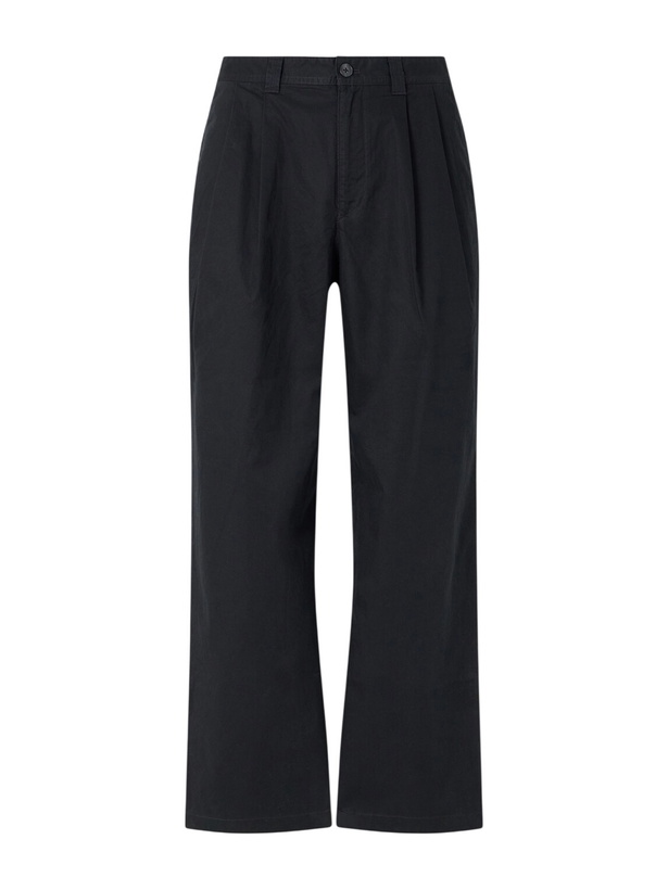 Photo: Aimé Leon Dore - Straight-Leg Pleated Cotton Trousers - Black