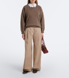 Jil Sander Etage suede-trimmed velvet sneakers